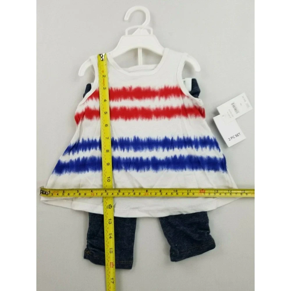 Joe's baby girls pant jeans and shirt J218ST15 white blue 18 months MSRP $42